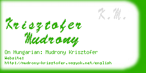 krisztofer mudrony business card